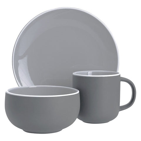 John Lewis Puritan Breakfast Set, 12 Piece, Grey