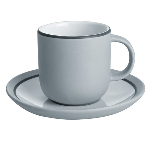 John Lewis Puritan Espresso Cup and Saucer, Light Grey