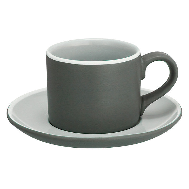 John Lewis Puritan Espresso Cup & Saucer, Grey