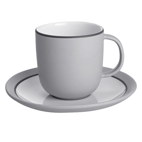 John Lewis Puritan Cup and Saucer Set, Light Grey