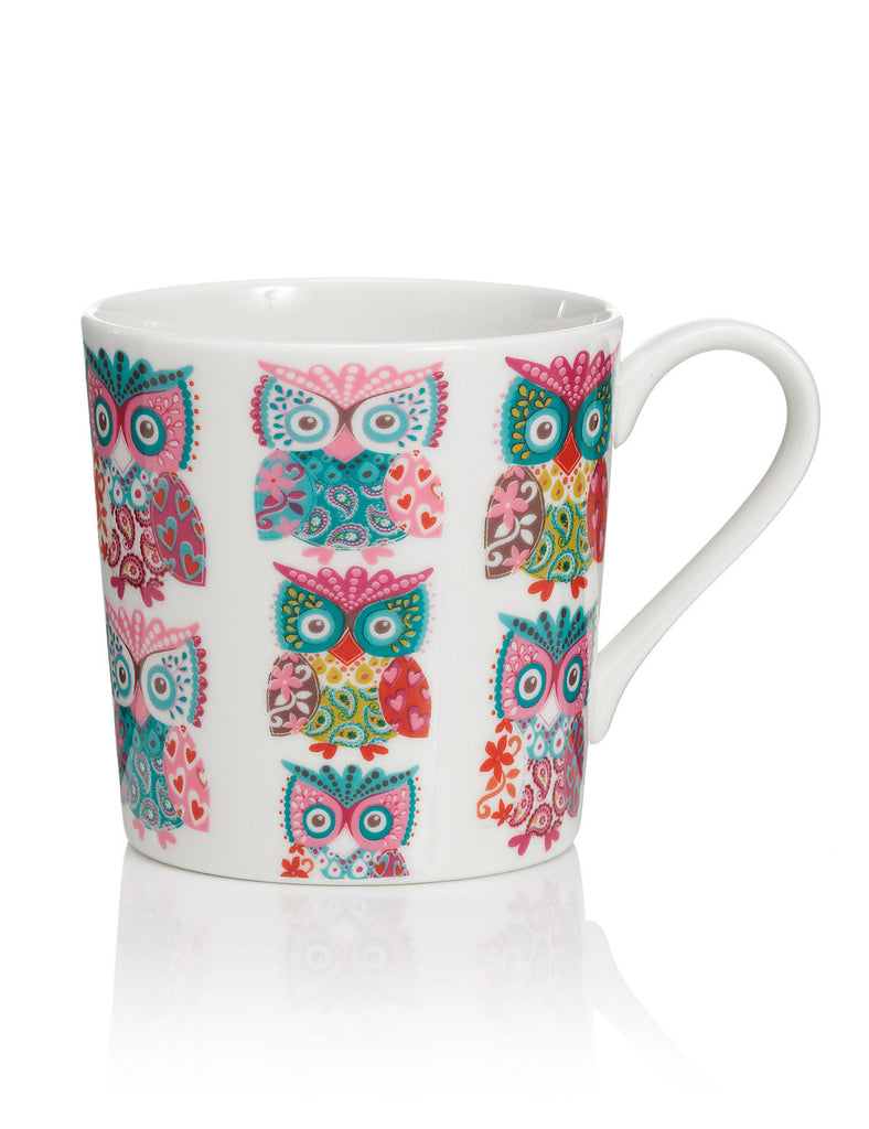 Multi Paisley Owl Design Mug