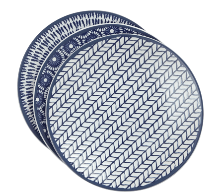 Indigo Tea Plates 3-pack